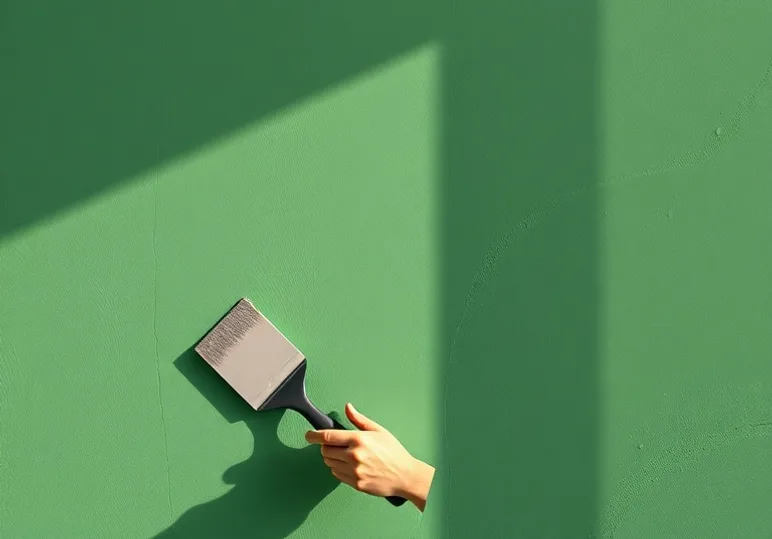 Application d'un enduit décoratif à la lisseuse sur un mur